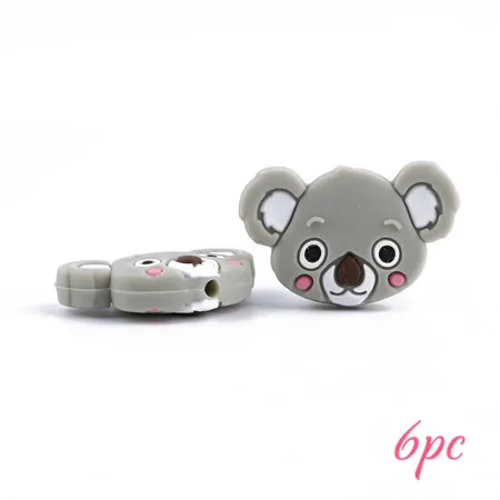 koala gray Давайте сделаем 5 шт. Силиконовые Прорезыватели для зубов в форме коалы еда без бисфенола-а Класс силиконовые игрушки-Жвачки рукоделие Ювелирные изделия Детский Прорезыватель - Color: koala gray