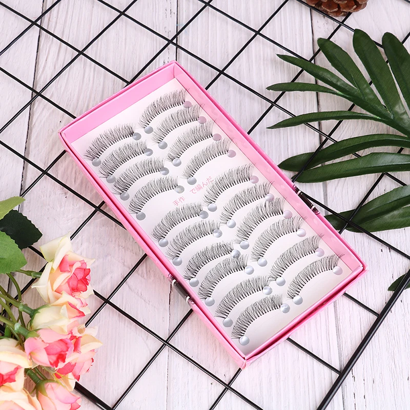 10 пар накладных ресниц для наращивания инструменты макияжа без клея натуральные