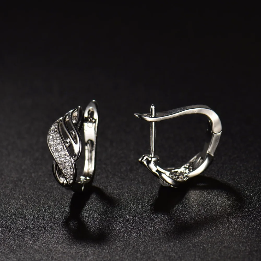 Серьги кольца с австрийскими кристаллами XIAGAO золотого цвета блестящие серьги