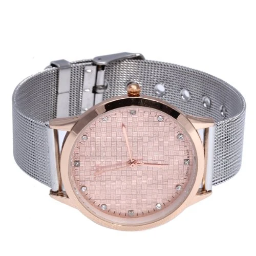 10 шт./лот Reloj de Pulsera Aleacin Plateado Cuarzo Esfera Color Oro Rosa para Mujer | Электроника