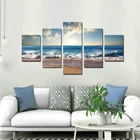 Картина на холсте с изображением голубого неба, уровня моря, пляжа, для украшения стен гостиной, печать, Картина Настенная