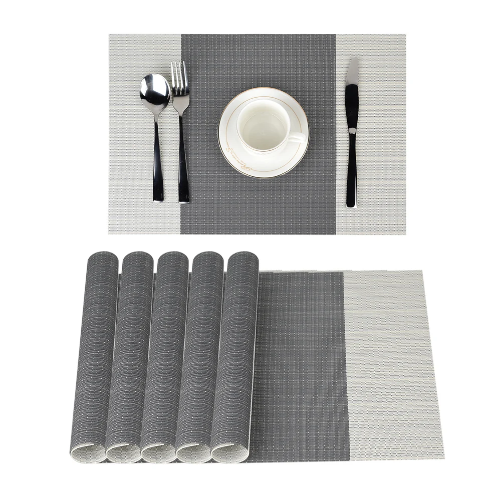 45*30 см салфетки теплоизоляционные ПВХ салфетки устойчивые к пятнам Crossweave тканые коврики для кухонного набора из 6