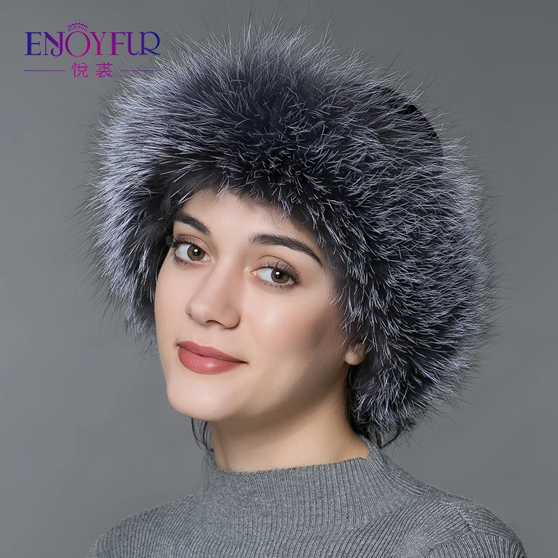 ENJOYFUR осень-зима женское меховое оголовье шарф из натурального Лисьего меха