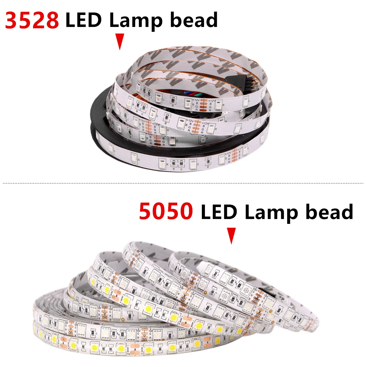 RGB Светодиодная лента водонепроницаемая 5 м 300 светодиодов 5050 3528 DC 12 В для