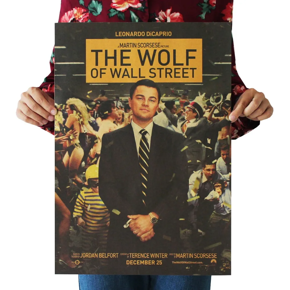 Leonardo Wolf Of Wall Street/Классическая Кино/крафт-бумага/настенные наклейки/постер для
