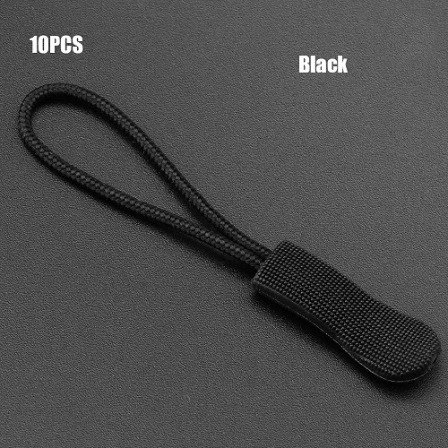 Black 10 шт. фиксатор для застежки-молнии, фиксатор для веревочной бирки, сменный зажим, сломанная Пряжка для шитья одежды, дорожные сумки - Цвет: Black