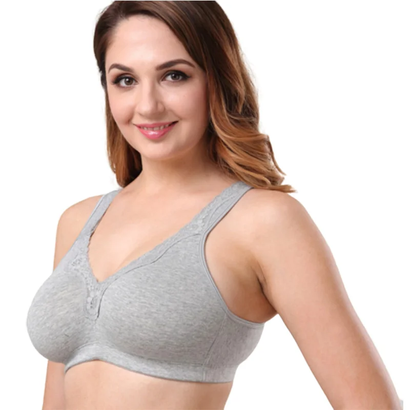 Бюстгальтер женский хлопковый с чашками пуш-ап батальных размеров | Женская