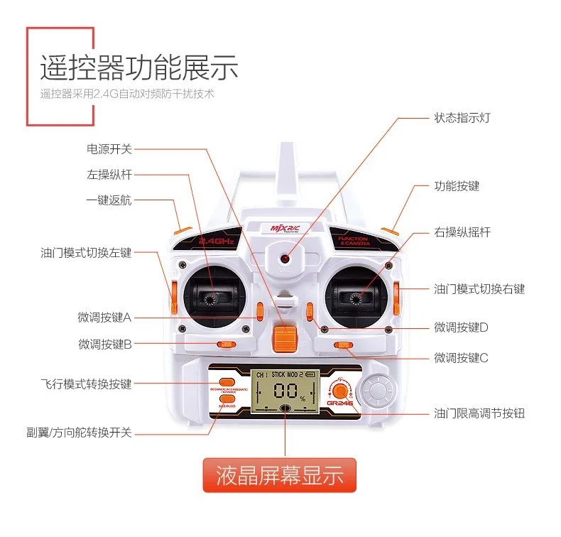 MJX X101 4CH 2,4G 6-осевой Квадрокоптер с дистанционным управлением Drone с поддержкой Wi-Fi FPV в реальном времени Трансмиссия Камера 1200MP HD экшн-Камера pk Syma x8g x8w