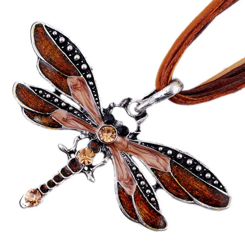 2017 модное ожерелье с кулоном в виде античной стрекозы Женские Ювелирные изделия