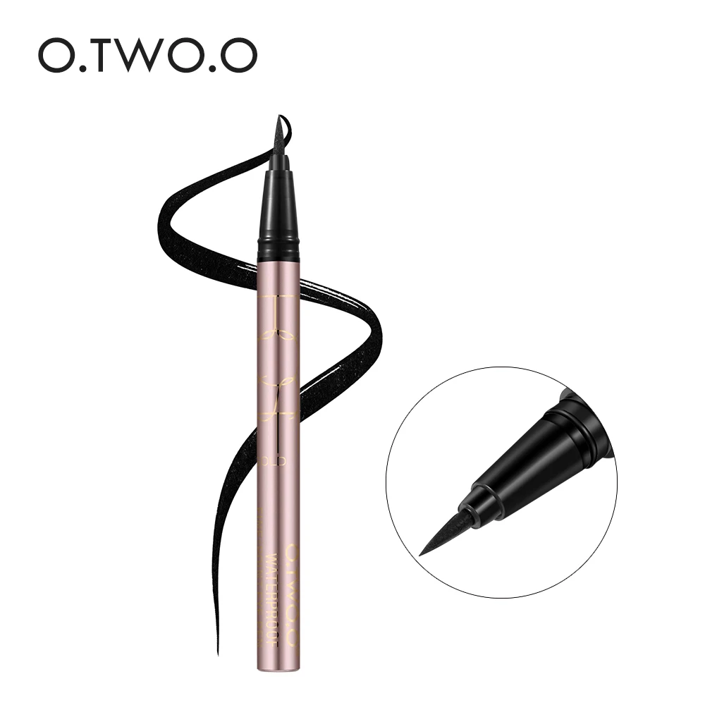 O. TWO. O профессиональная водостойкая жидкая подводка для глаз beauty Cat style черная