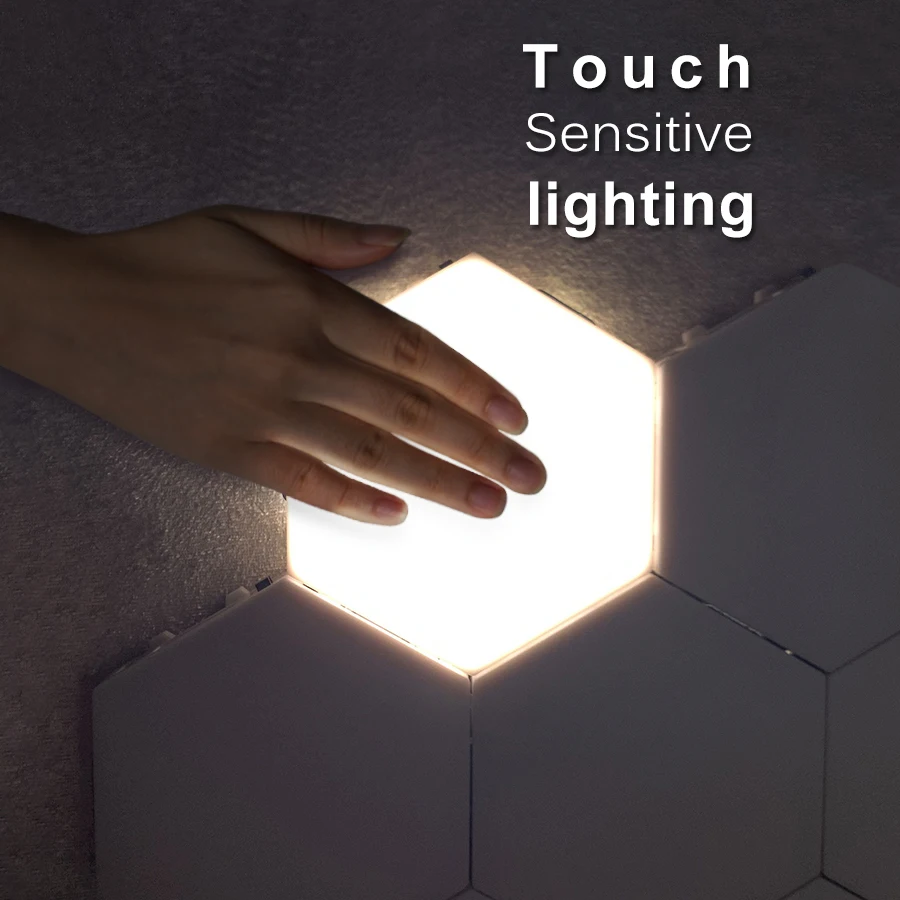 16 шт. DIY Quantum Light сенсорная Ночная лампа модульная шестиугольная светодиодная