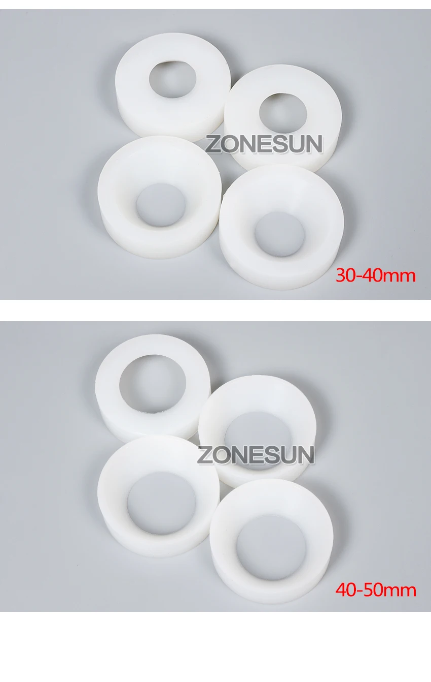 ZONESUN крышка завинчивания патрон, флакон крышка приёмник крышки пинг машина, силиконовая крышка пинг патрон, 10-50 мм, анти-износ
