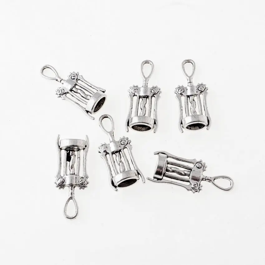 Штопор для вина в античном серебристом стиле, 150 шт., подвеска с подвеской 27x11 мм, оптовая продажа ювелирных изделий, бесплатная доставка