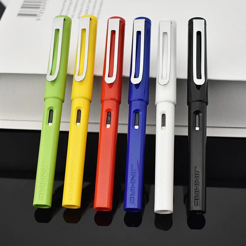 JINHAO 599A карамельный цвет пластиковая перьевая ручка с чернильным пакетом для