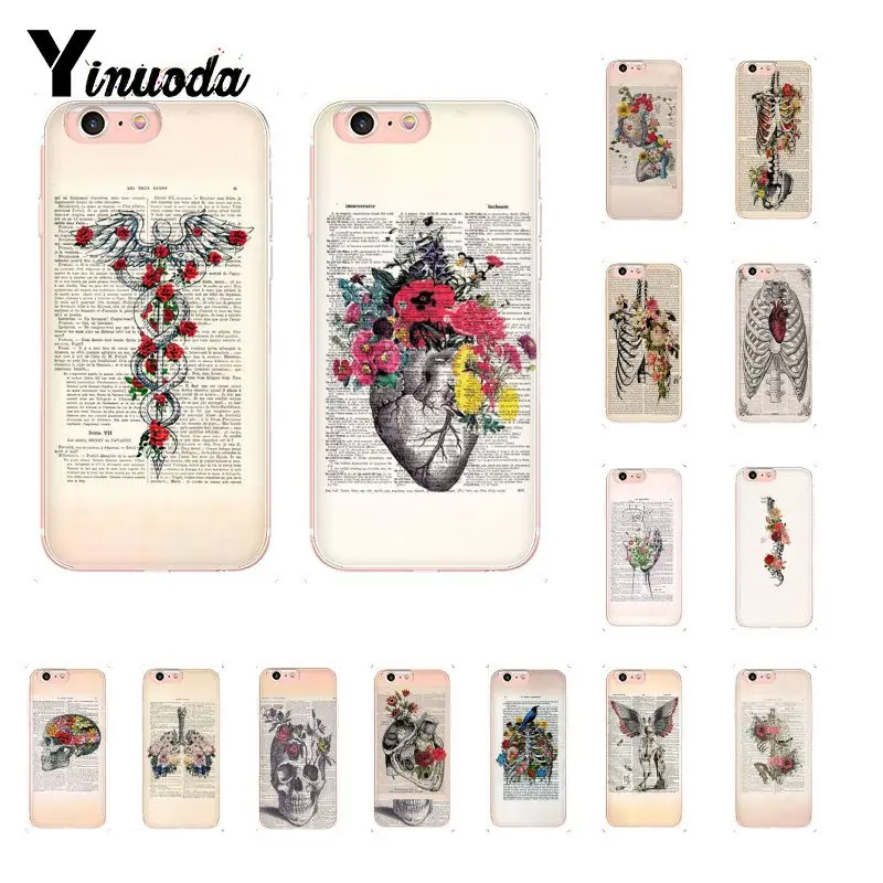 

Medical Human Organs Brain Meridian Skeleton Heart Rib Phone Case for iphone 12 8 7 6 6S Plus X XS MAX 5 5S SE XR 10 12mini