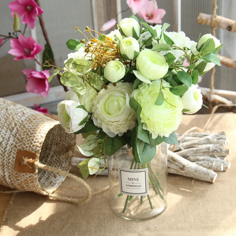Европейский розы Искусственные цветы Главная Свадебные украшения Гортензия DIY