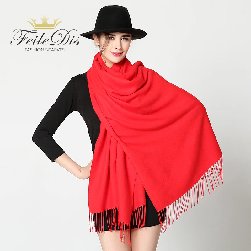 [FEILEDIS]2017 Осень и зима новый женский теплый шарф однотонная утолщенная