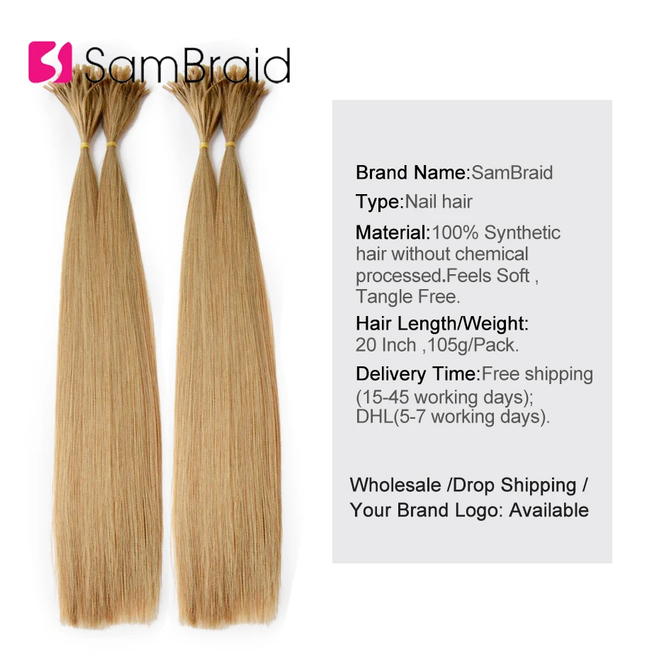 Sambraid 22 Inch Crochet Braid Hair Extensions 100pcs/Pack Machine Made Synthetic Braiding Hair Extensions For Women