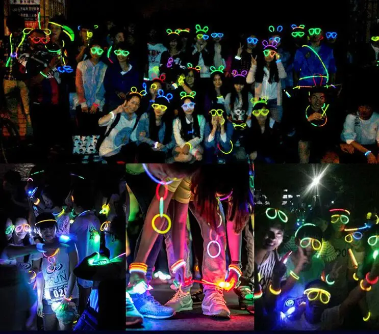 4000 шт./лот 20 см разноцветные светящиеся палочки браслеты ожерелья рождественские