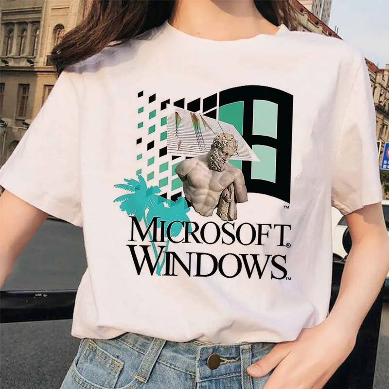 Michelangelo Vaporwave Футболка женская футболка женская Давид каваи корейский harajuku Графический ulzzang 90s эстетические рубашки