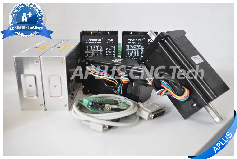2-осевой шаговый двигатель NEMA 34 с двумя валами 1696oz-in и драйвер PSR8078 Комплект