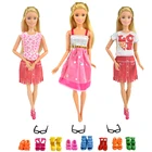 9 предметовнабор кукольных аксессуаров = 3 шт красивое платье + 3 шт очки + случайные 3 пары обуви для кукольных принадлежностей лучшие игрушки для девочек подарок