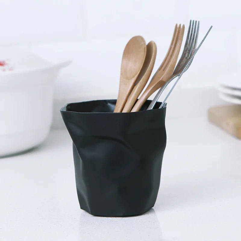 Modern Creative Folds Pen Holder Storage Ornament Desktop Crafts Trash Can Basket for Home Office Decor Gifts | Дом и сад