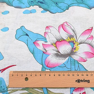 Chainho, серия Lotus, хлопковая льняная ткань с принтом для самостоятельного шитья и шитья дивана, скатерти, занавески, сумки, подушки материал, 50x150 - Цвет: B 1 piece 50x145