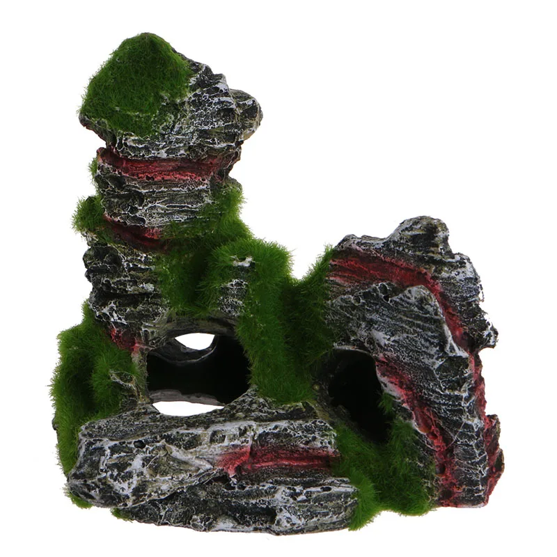 Аквариумный аквариум орнамент Рокери скрытый пещера пейзаж из мха подводный