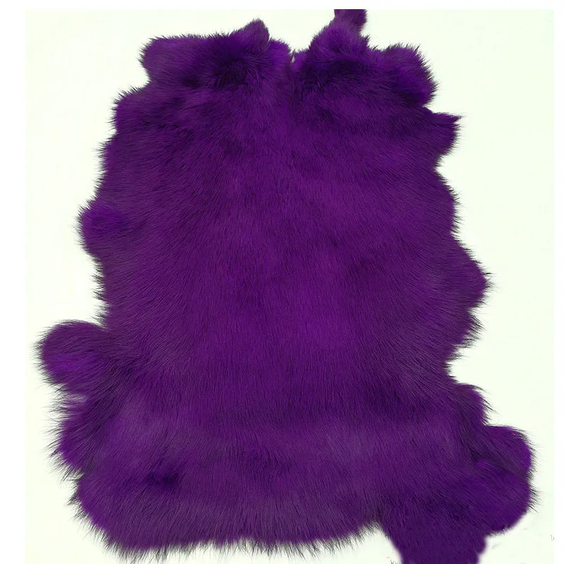 dark purple Многоцветный настоящий кроличий мех, распродажа, цельный пушистый кроличий мех, кожаный мех, сделай сам, домашний декор, аксессуары для одежды, высокое качество - Цвет: dark purple