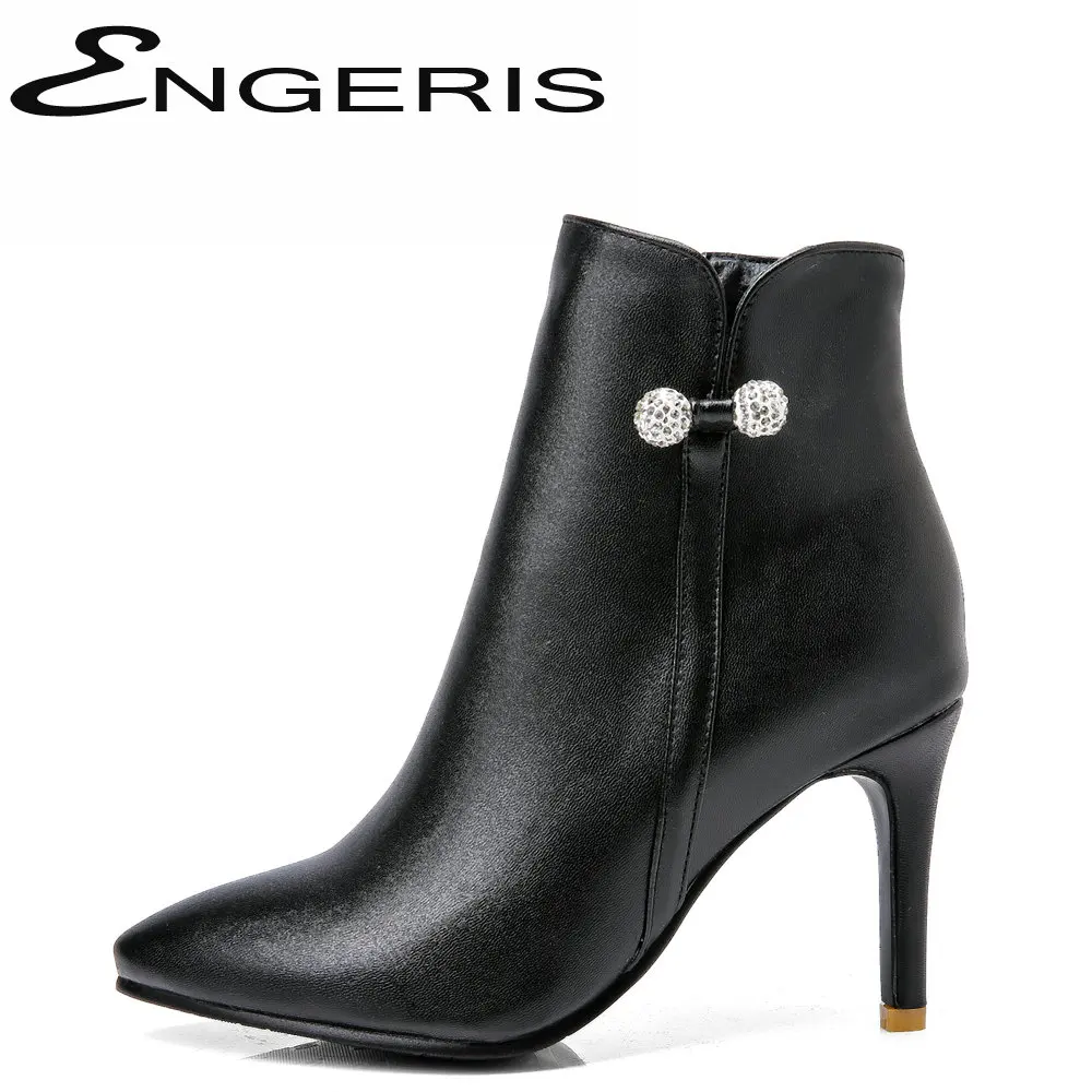 ENGERIS Women's Boots Sexy Pointed Toe Ankle Thin Heel High Heels Shoes Woman Female Short Stiletto | Обувь
