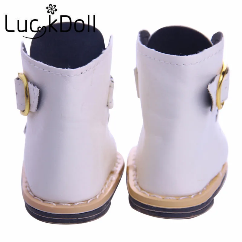 LUCKDOLL 4 цвета Высококачественная Длинная кожаная обувь для кукол размером 18