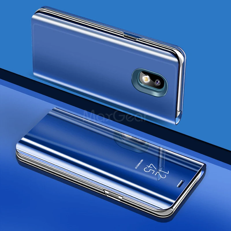 Флип-чехол для Samsung Galaxy J7 2017 Умный Магнитный зеркальный чехол-подставка телефона