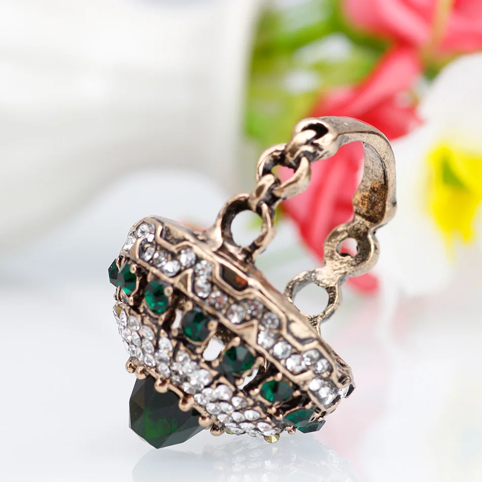 Женские кольца с натуральными кристаллами SUNSPICE свадебные украшения золотистого