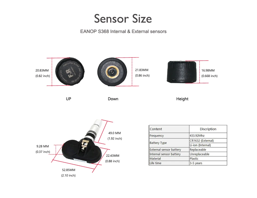 EANOP Солнечный автомобильный TPMS lcd Тип система контроля давления внутренний Tpms Guage диагностический инструмент сигнализация давления в шинах