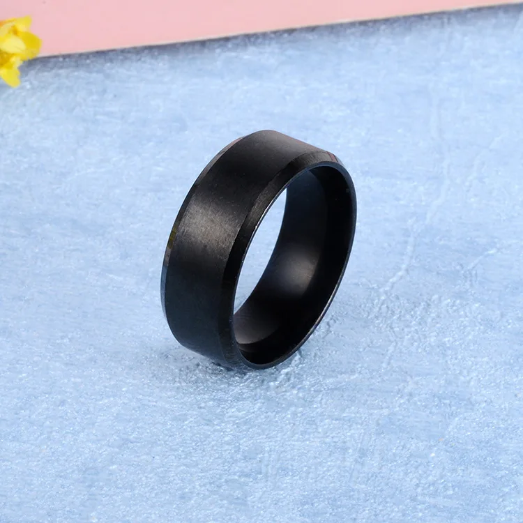 6mm Stainless steel Ring Simple Matte Black Finger for Men Women | Украшения и аксессуары