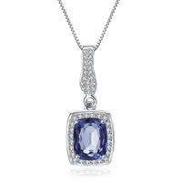 gems ballet 3 66ct natural iolite blue mystic quartz gemstone pendant necklace womens classic 925 sterling silver fine jewelry