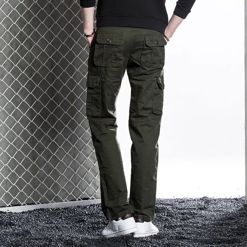 2018 весна осень мужские повседневные брюки одноцветные прямые модные хлопковые
