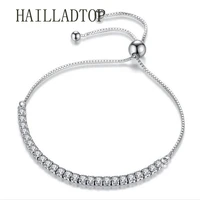 hailladtop sparkling bracelet women link tennis bracelet silver color jewelry adjust bracelet bangle fit girl charm jewelry