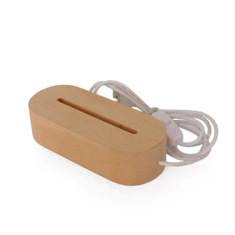 Теплый холодный свет USB 3d лампы для гостиной Usb Led ночник деревянный Базовый стол