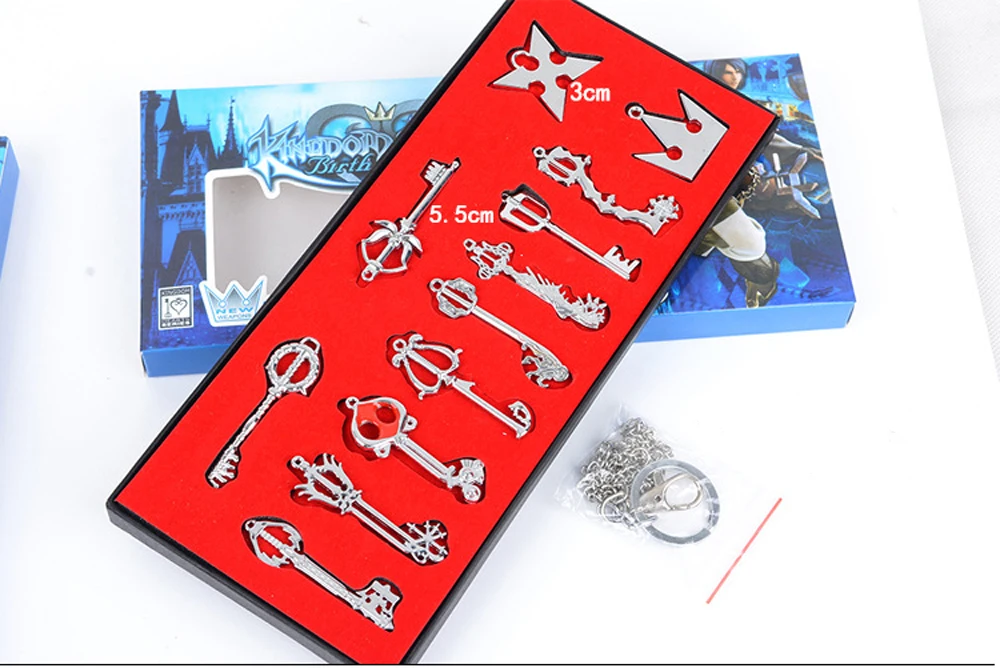 Kingdom Hearts 13 шт./компл. Kingdom Hearts II ключ ожерелье «Лезвие» кулон+ брелок+ набор оружия