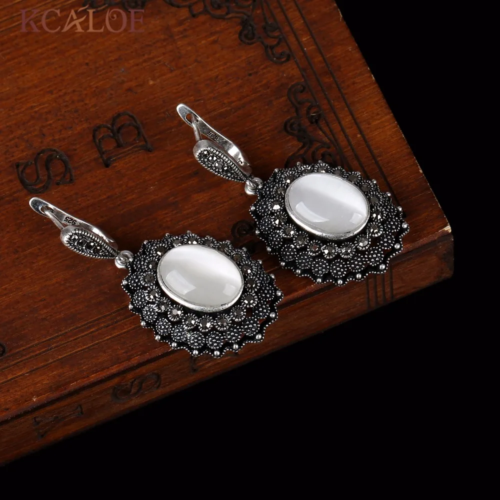 Набор ювелирных изделий KCALOE Opal винтажный черный фианит стразы античный