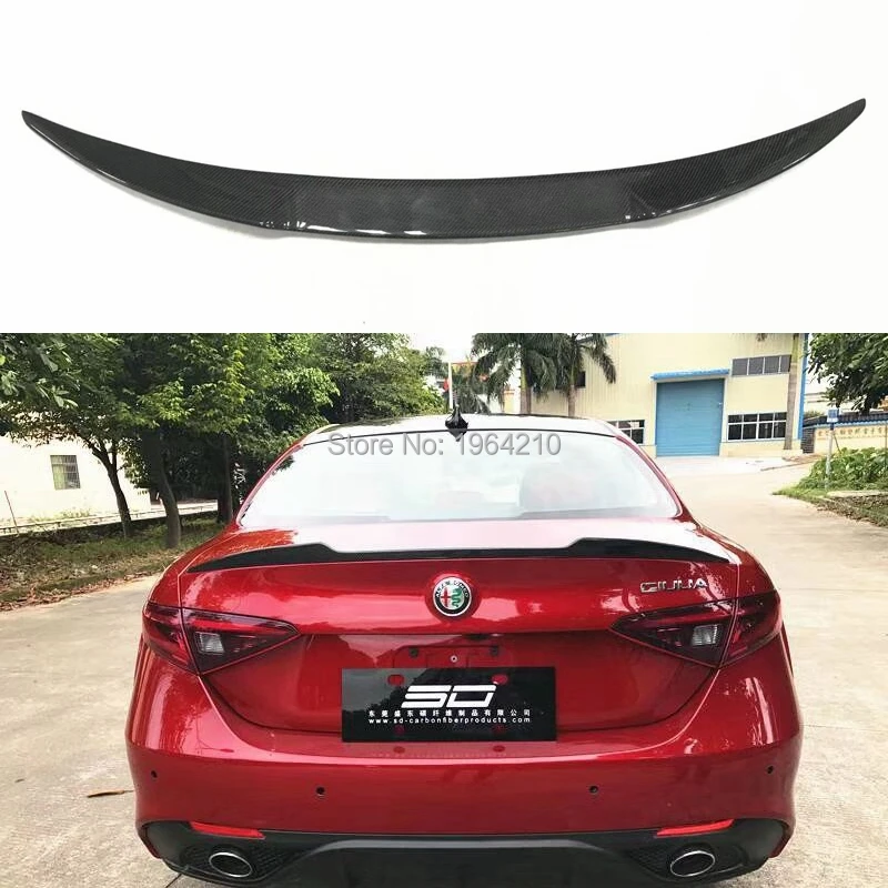 Для Alfa Romeo Giulia 2017 2018 высокое качество карбоновое волокно внешний задний спойлер