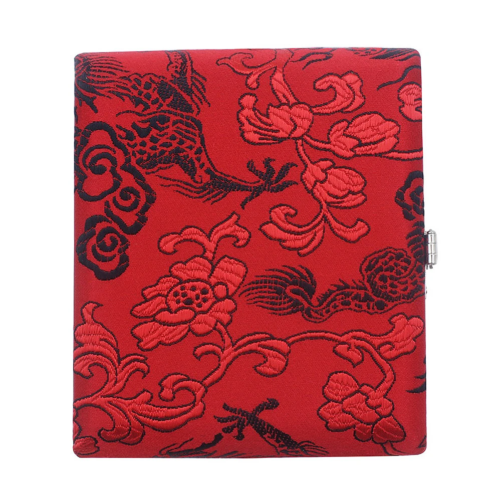 Легкий красный Oboe Reeds ящик для хранения деревянный с изысканной вышивкой Дракона