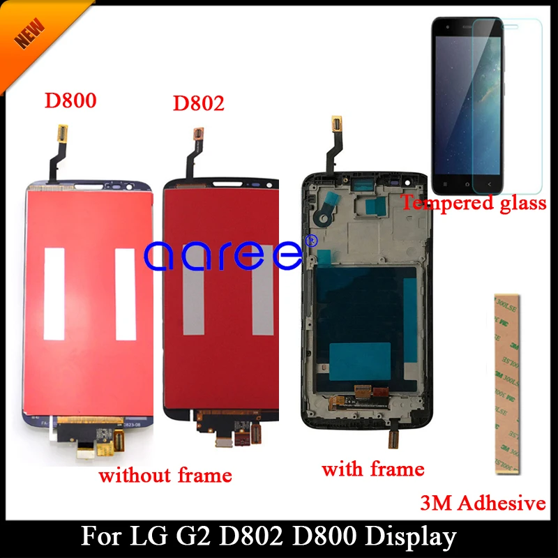 100% протестированный ЖК дисплей класса AAA для LG G2 D800 D802 D805 Дисплей сенсорный