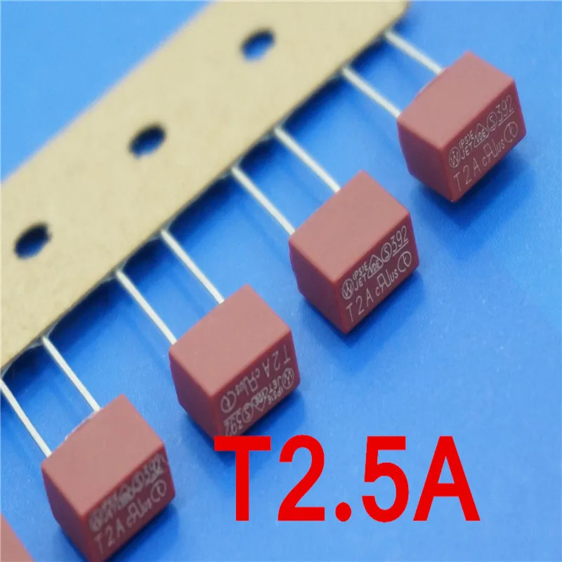 (10 шт./лот) T2.5A 250V TE5 медленный выдувной миниатюрный предохранитель UL VDE RoHS 2.5A