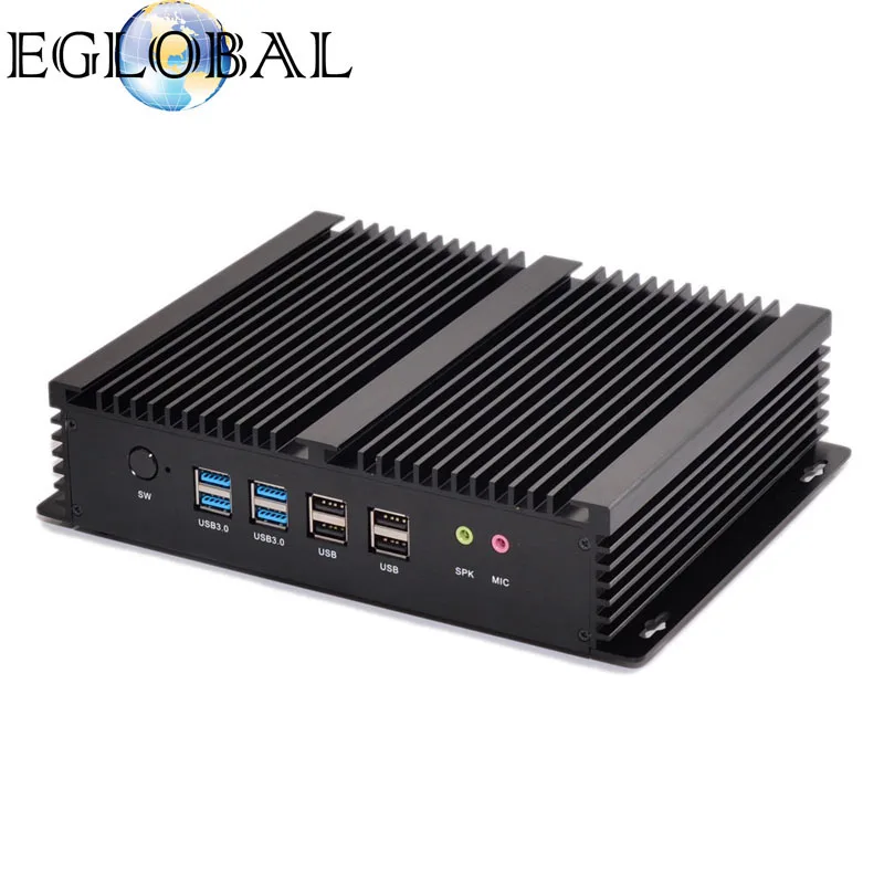 Промышленный мини ПК без вентилятора Eglobal процессор Windows10 Core i7 i5 i3 2 * Intel Gigabit Lans 6