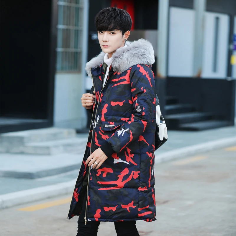 Зимняя Камуфляжная парка меховые куртки хлопок Chaquetas Hombre мужские парки мужская