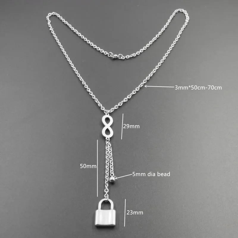 2019 Fashion Padlock Necklace Pendant For Men and Women Rolo Chain Stainless Steel Gift Jewelry | Украшения и аксессуары