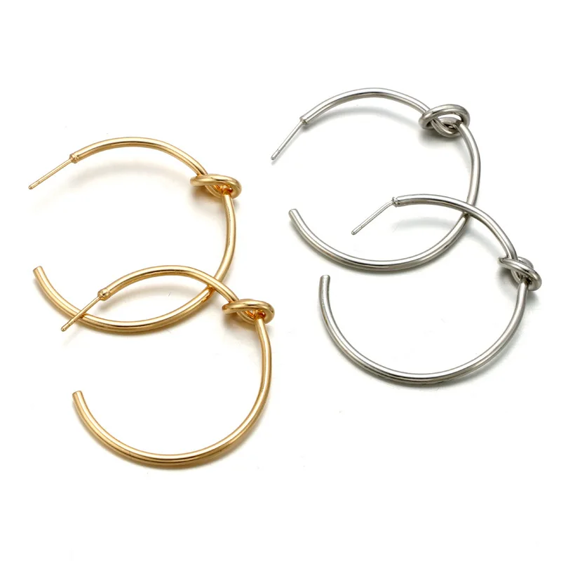 1 пара хиппи Панк Простой галстук узел серьги кольца для женщин Диаметр размер 4